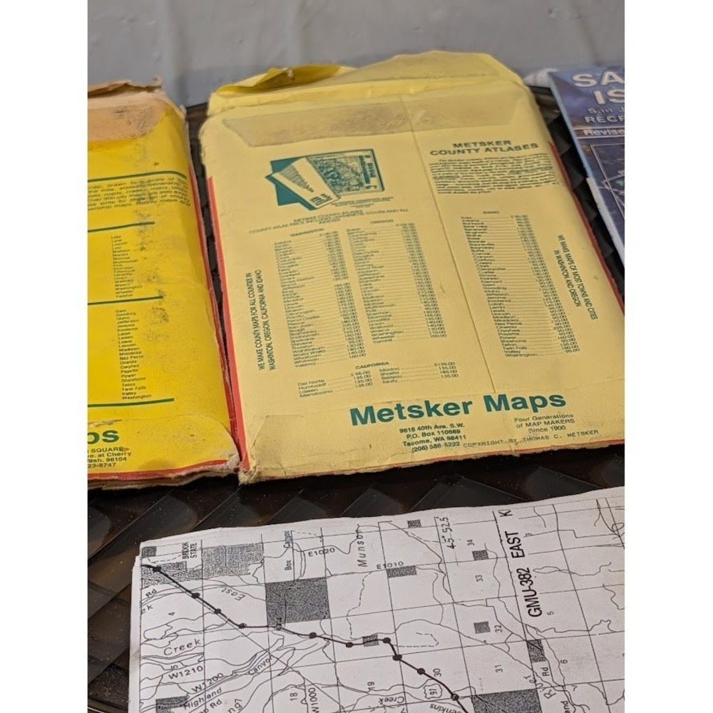 Vintage Washington State Map Lot Metsker's Mason Ferry County San Juan Islands - Picture 8 of 12